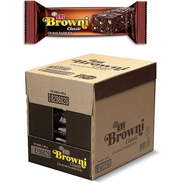 کیک براونی اتی ETi کلاسیک با مغز فندق 40 گرم