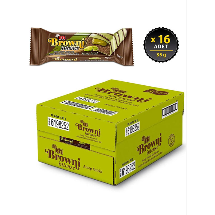 کیک براونی اتی (Eti) مدل Intense پسته ای 35 گرم