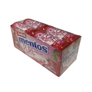آدامس مغزدار منتوس Mentos Pure Fresh با طعم توت فرنگی Strawberry