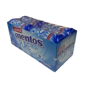 آدامس منتوس بدون شکر با طعم نعنا یخی آبی 60 گرمی Mentos Pure Fresh