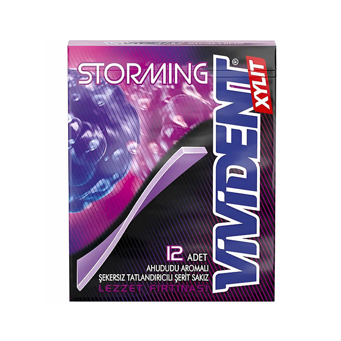 آدامس بدون شکر استورمینگ ویویدنت با طعم توت سیاه و تمشک